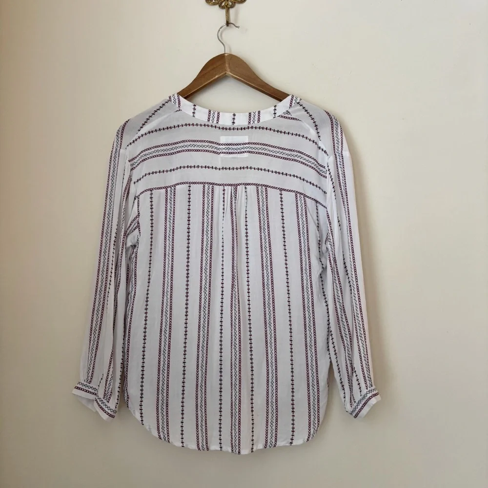 Rails Emily Braided Stripe Popover Top XS Coastal Summer